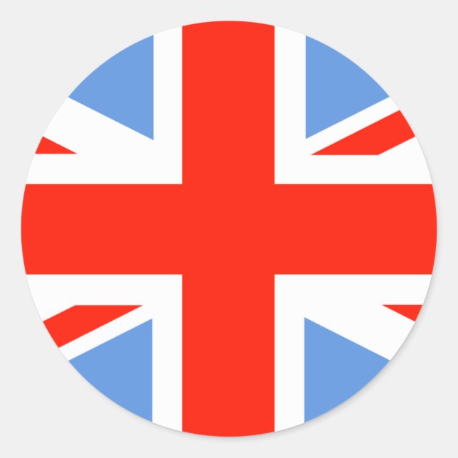 Sticker Rond Drapeau rouge blanc et bleu Union Jack UK (Devant)