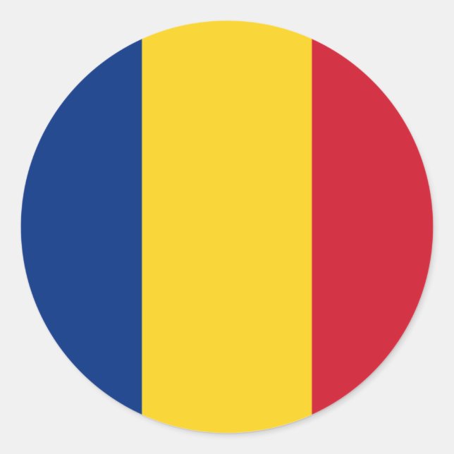 Sticker Rond Drapeau roumain (Devant)