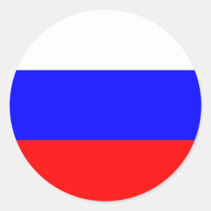 Sticker Rond Drapeau russe