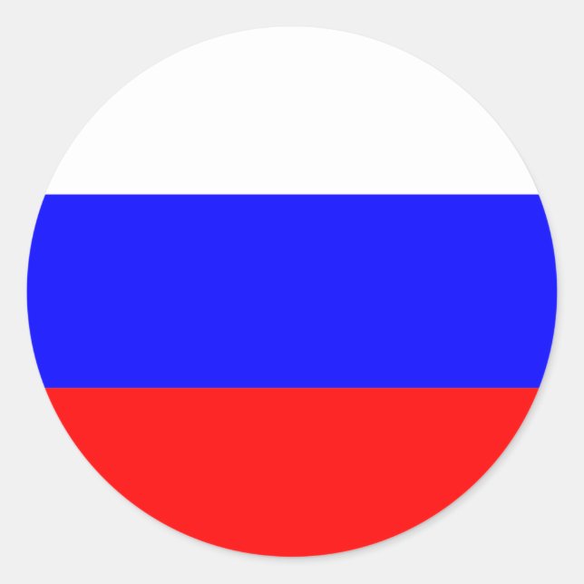 Sticker Rond Drapeau russe (Devant)