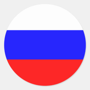 Sticker Rond Drapeau russe
