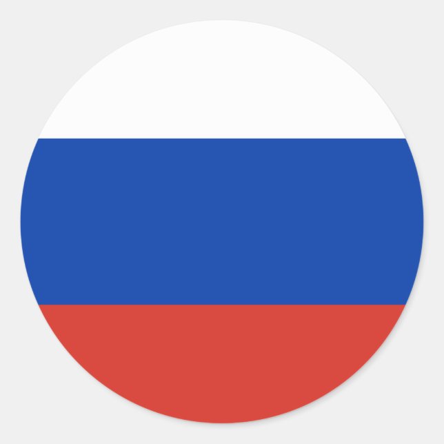 Sticker Rond Drapeau russe (Devant)