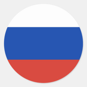 Sticker Rond Drapeau russe
