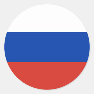 Sticker Rond Drapeau russe, Drapeau de la Russie