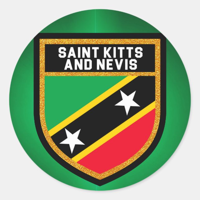 Sticker Rond Drapeau Saint-Kitts-Et-Nevis (Devant)