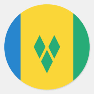 Sticker Rond Drapeau Saint-Vincent-et-les Grenadines
