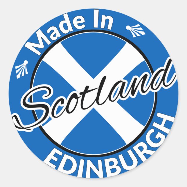Sticker Rond Drapeau salé d'Edimbourg en Ecosse (Devant)