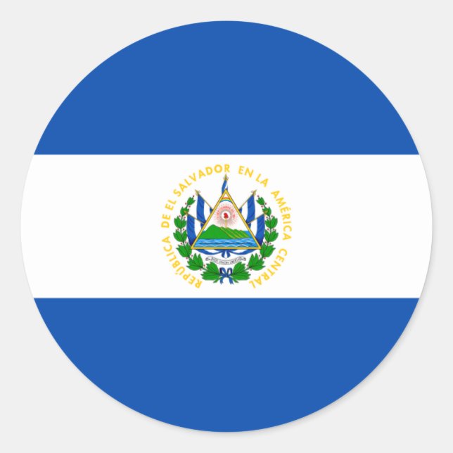 Sticker Rond Drapeau salvadorien, Drapeau du Salvador (Devant)