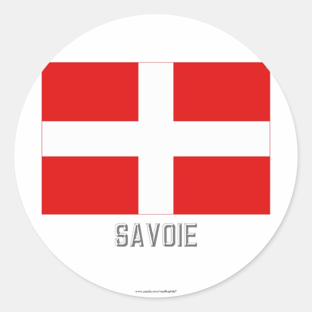 Sticker Rond Drapeau savoyard (Devant)