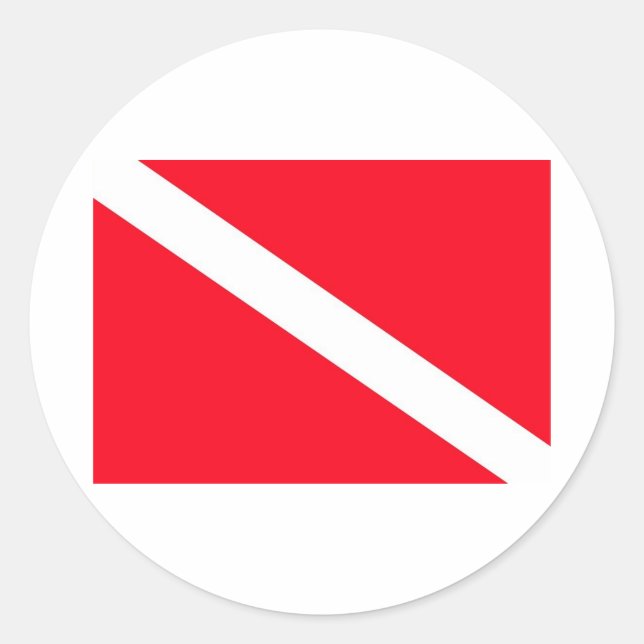 Sticker Rond Drapeau SCUBA - Personnalisable (Devant)