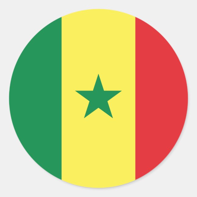 Sticker Rond Drapeau sénégalais (Devant)