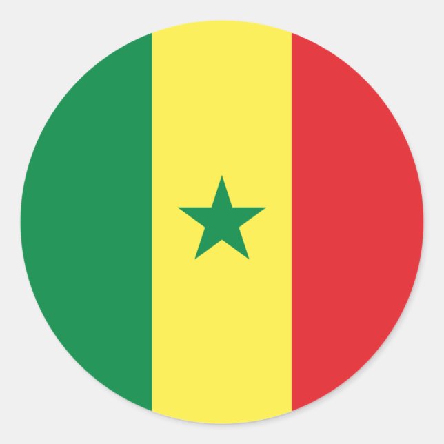Sticker Rond Drapeau sénégalais, Drapeau du Sénégal (Devant)