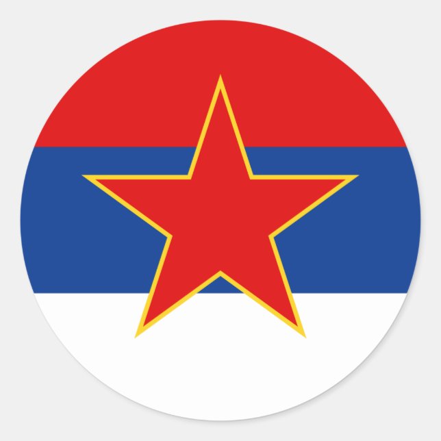 Sticker Rond Drapeau serbe Zastava Srbije (Devant)