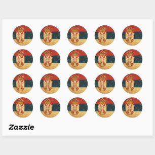Sticker Rond Drapeau Serbie