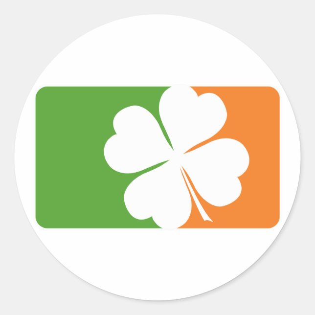 Sticker Rond Drapeau Shamrock irlandais (Devant)