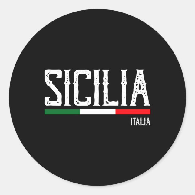 Sticker Rond Drapeau Sicile Palerme Italie (Devant)