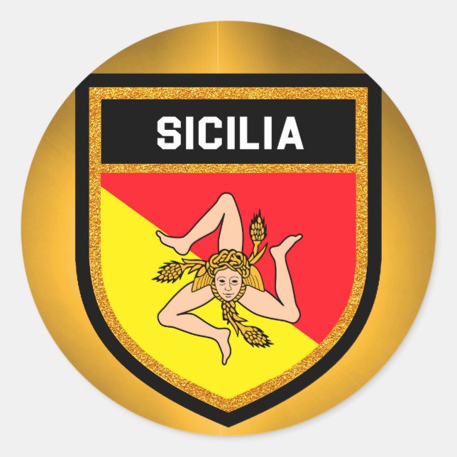 Sticker Rond Drapeau Sicilia (Devant)