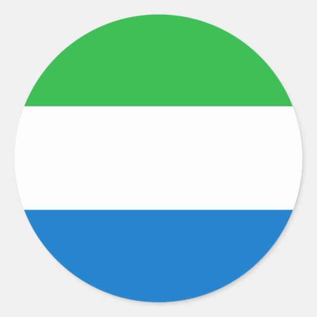 Sticker Rond Drapeau Sierra Leone (Devant)