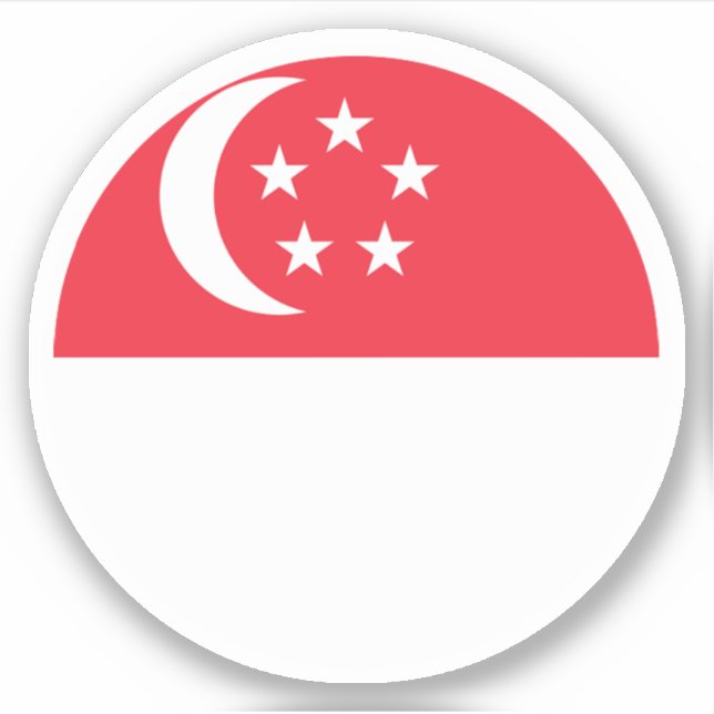 Sticker rond Drapeau Singapour (Devant)