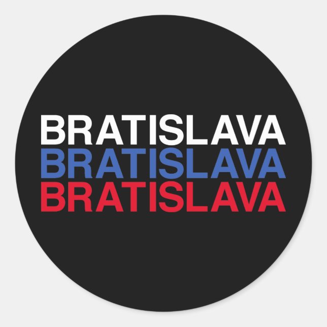 Sticker Rond Drapeau slovaque BRATISLAVA (Devant)