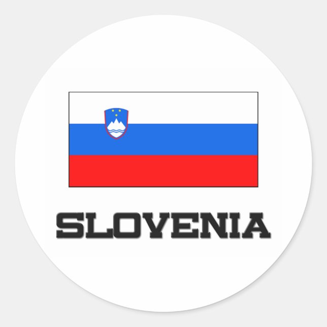Sticker Rond Drapeau Slovénie (Devant)