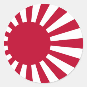 Sticker Rond Drapeau Soleil Levant japonais