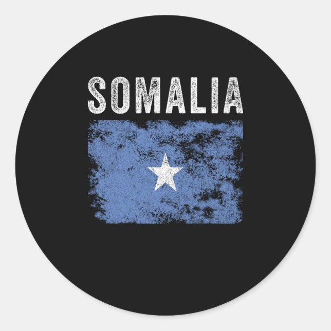 Sticker Rond Drapeau somalien en détresse - Drapeau somalien (Devant)