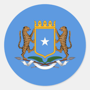 Sticker Rond Drapeau somalien et armoiries, Drapeau somalien