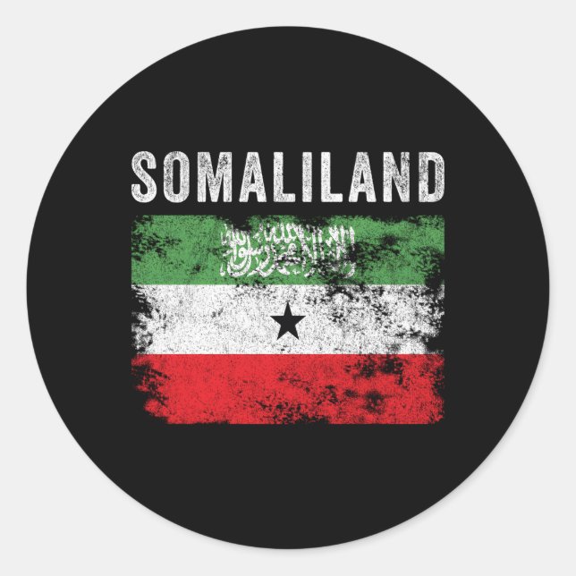 Sticker Rond Drapeau Somaliland Distorsion du drapeau Somalilan (Devant)