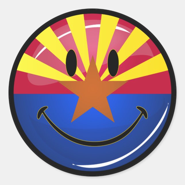 Sticker Rond Drapeau souriant Arizona (Devant)