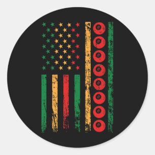 Sticker Rond Drapeau sportif américain Noir Histoire Mois Billa