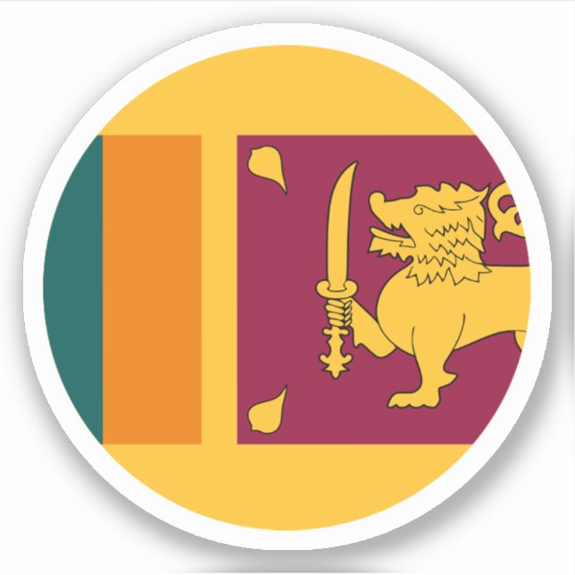 Sticker rond Drapeau Sri Lanka (Devant)