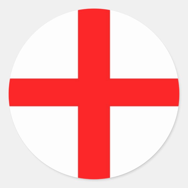 STICKER ROND DRAPEAU ST GEORGES - PLAIN (Devant)