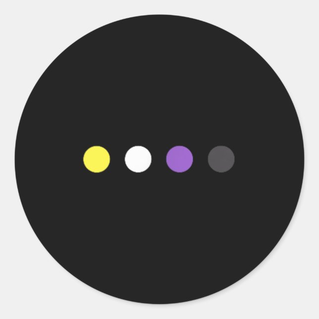 Sticker Rond Drapeau subtil non binaire Dots Enby Fierté Trans  (Devant)