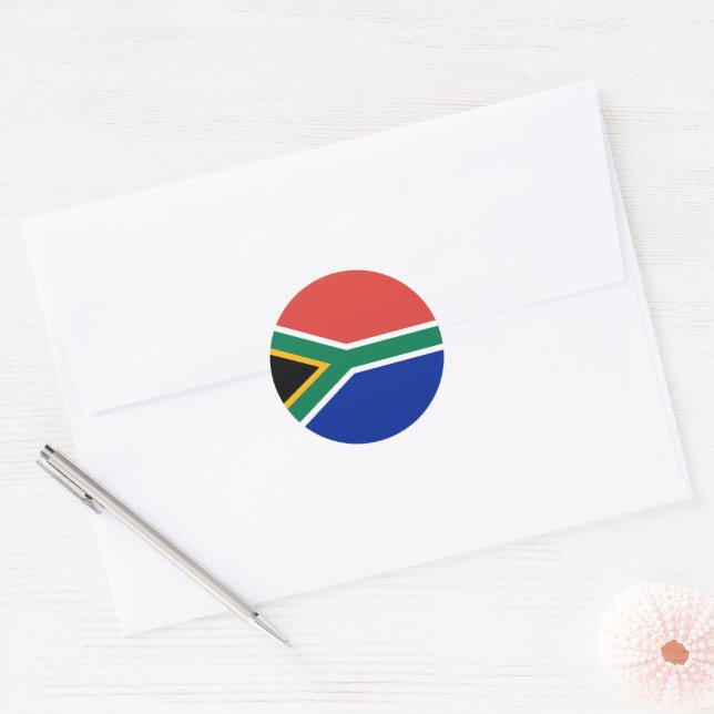 Sticker Rond drapeau sud-africain (Enveloppe)