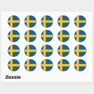 Sticker Rond Drapeau suédois