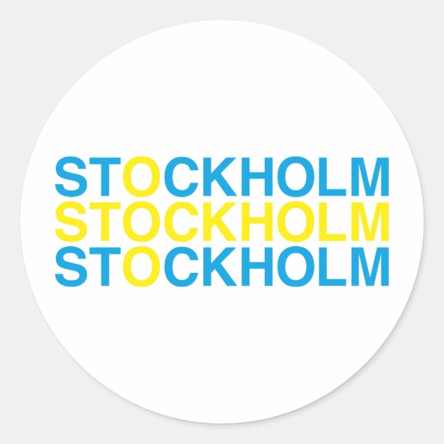 Sticker Rond Drapeau suédois STOCKHOLM (Devant)