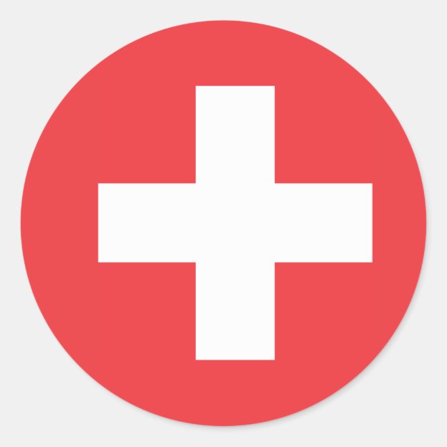 Sticker Rond Drapeau suisse (Devant)