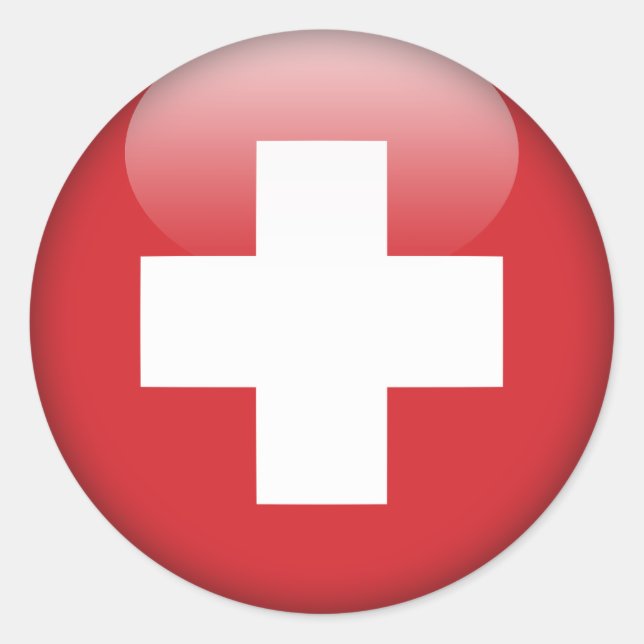 Sticker Rond Drapeau suisse - Drapeau suisse (Devant)