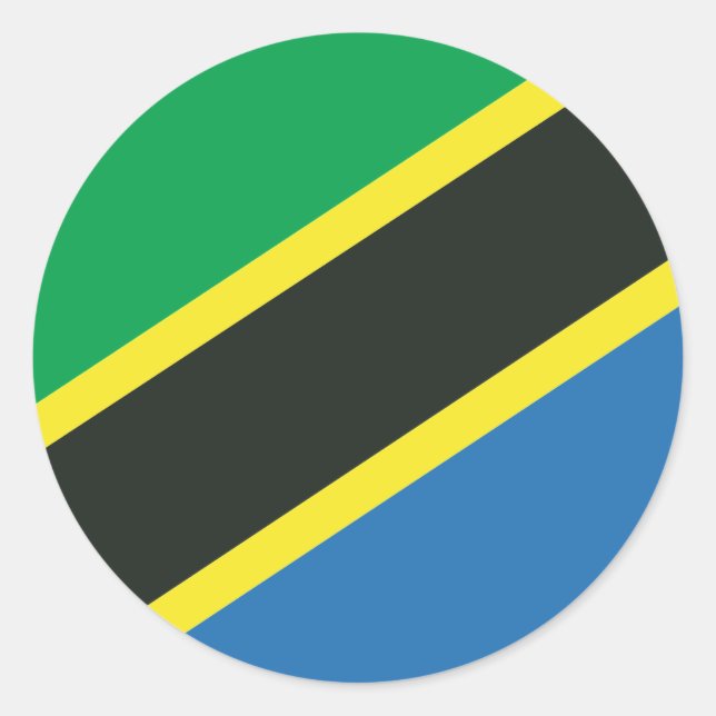 Sticker Rond Drapeau tanzanien (Devant)