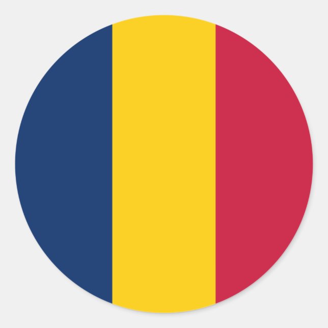 Sticker Rond Drapeau tchadien, Drapeau du Tchad (Devant)