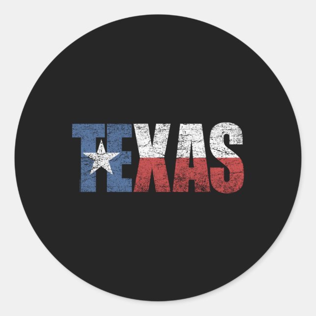 Sticker Rond Drapeau texan en détresse (Devant)