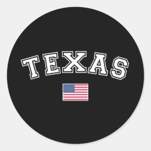 Sticker Rond Drapeau Texas State USA