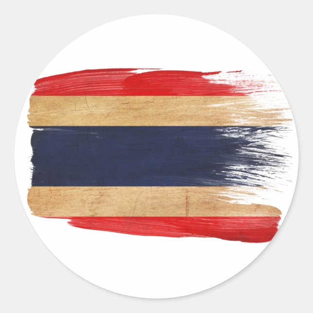 Sticker Rond Drapeau Thaïlande (Devant)