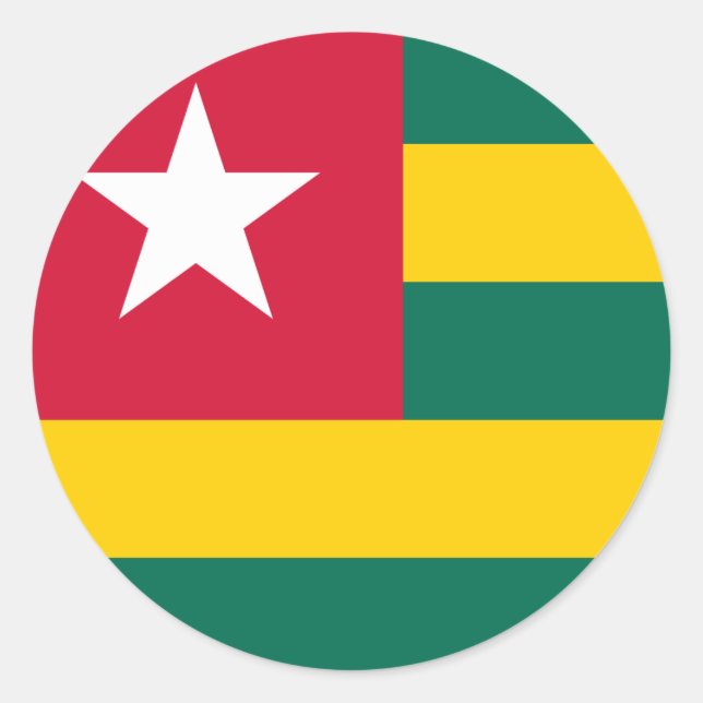 Sticker Rond Drapeau Togo (Devant)