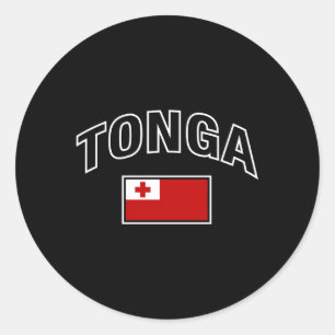 Sticker Rond Drapeau Tonga Fier Tongan