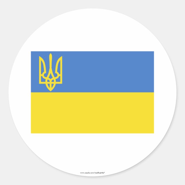 Sticker Rond Drapeau traditionnel ukrainien (Devant)