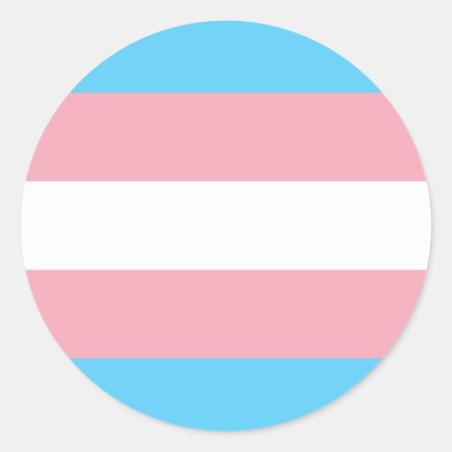 Sticker Rond Drapeau transgenre trans pride symbole LGBT homo g (Devant)