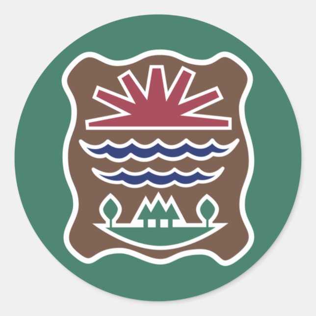Sticker Rond Drapeau tribal de la nation Abenaki occidentale (Devant)