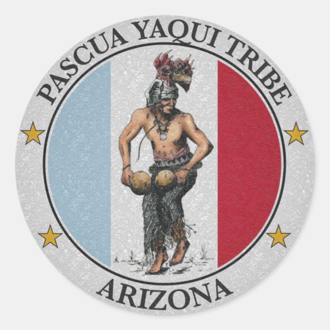 Sticker Rond Drapeau tribal Yaqui (Devant)